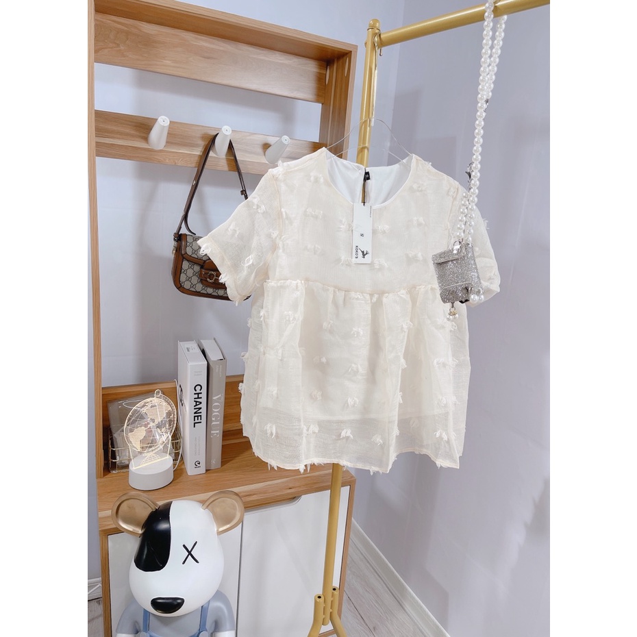 Áo babydoll voan bông 2 lớp áo kiểu nữ SL320