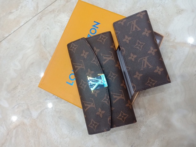 Set Ví LV cầm tay dáng dài da xịn, full box