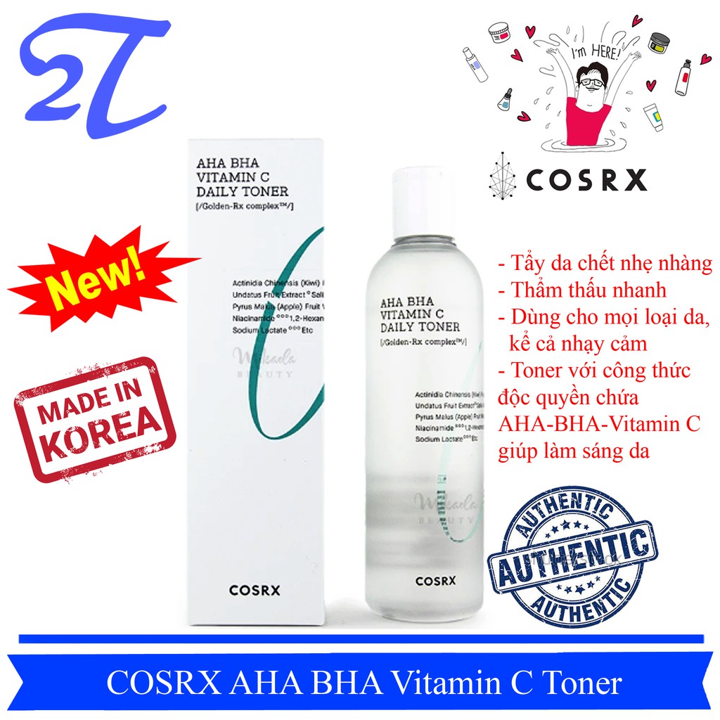 Nước hoa hồng sáng da COSRX REFRESH AHA BHA VitaminC Daily Toner 150ml