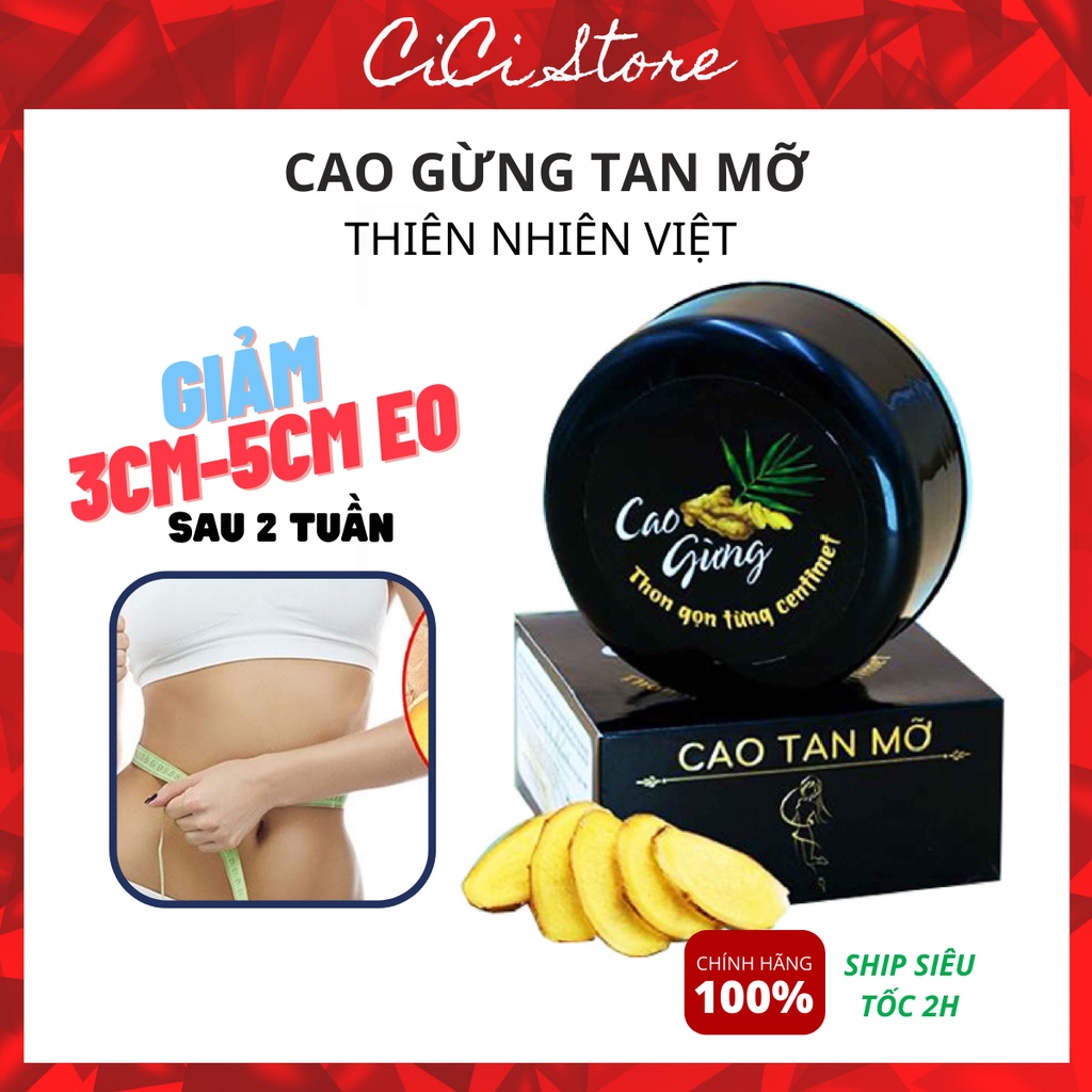 [Mẫu mới] Cao Gừng tan mỡ bụng giảm eo, thon gọn tay chân đùi Chính hãng Thiên Nhiên Việt 250g