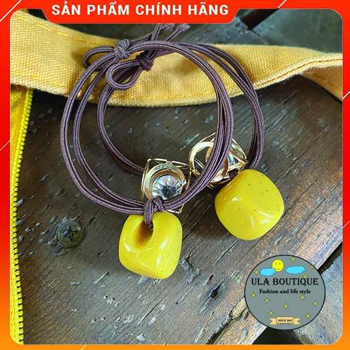 Thun buộc tóc nữ đính đá ULA BOUTIQUE nhiều màu sắc phong cách Hàn Quốc