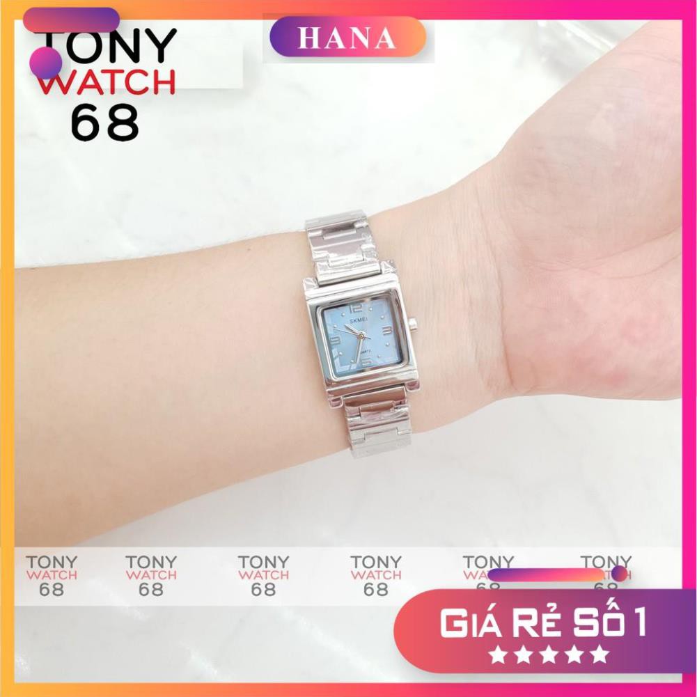 Đồng hồ nữ SKMEI mặt vuông dây kim loại mặt mini sang trọng chính hãng chống nước Tony Watch 68