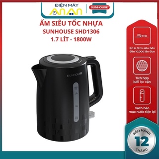 Ấm siêu tốc sunhouse shd1306,chất liệu nhựa ,dung tích 1.7l ,công suất 1800w