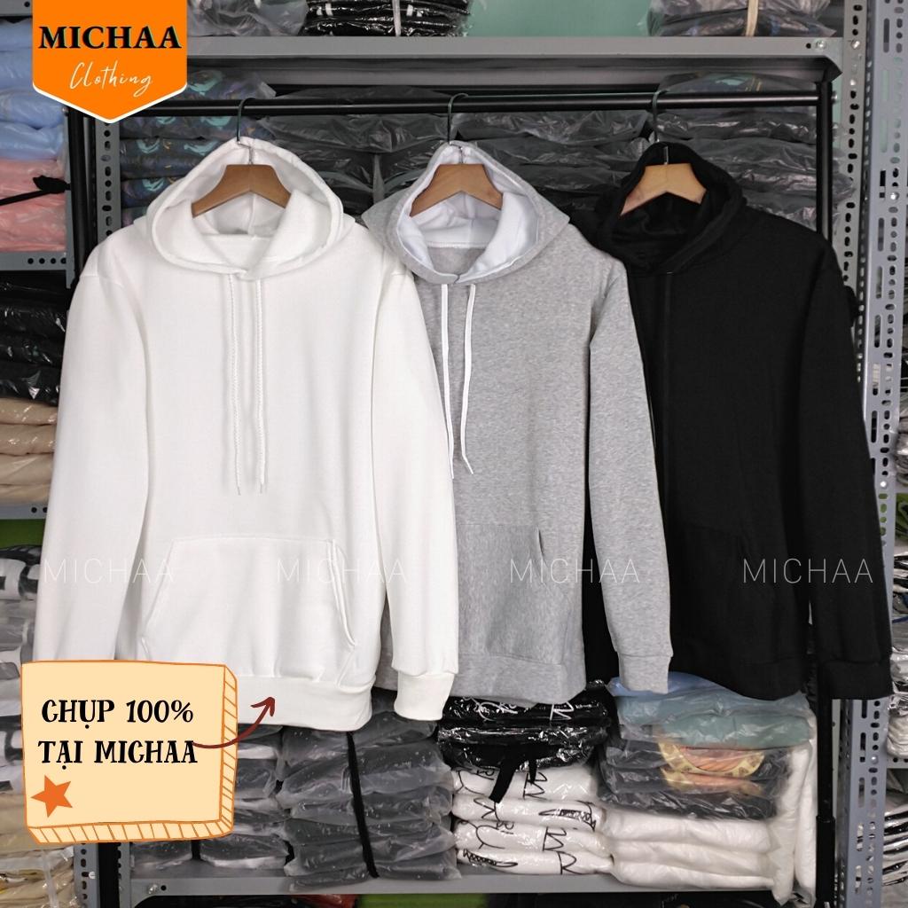 Áo Khoác Nỉ HOODIE TRƠN Nam Nữ Ulzzang Unisex Form Rộng Đẹp - MICHAA