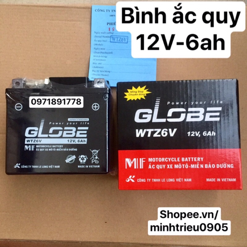 Bình ắc quy , bình điện Globe 12V cho winner winner x exciter msx sh airblade pcx vision vario