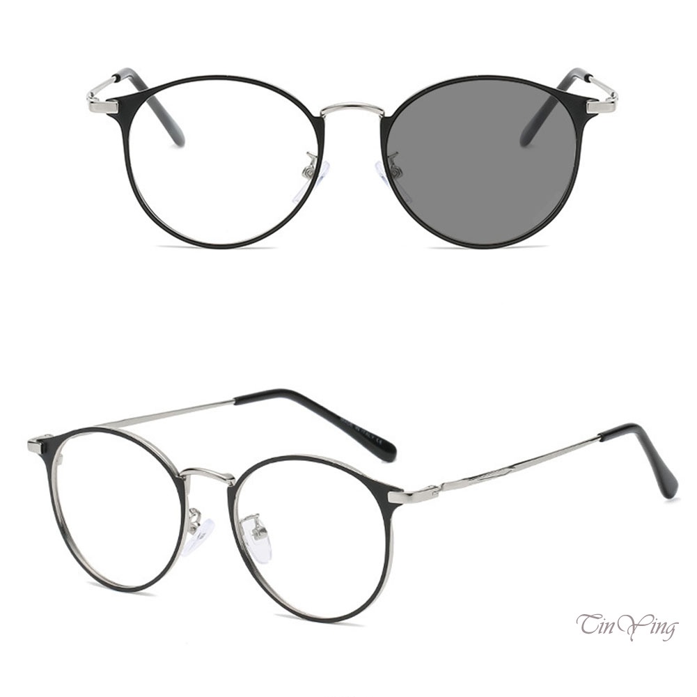 GETNOIVAS Mắt Kính Chống Tia Sáng Xanh Gọng Kim Loại Thay Đổi Màu Sắc Cổ Điển Dành Cho Nam Nữ