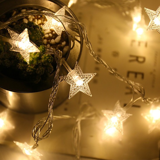 6M 40b  ĐÈN LED DÂY TRANG TRÍ PHÒNG NGÔI SAO CÓ CÔNG TẮC NHẤP NHÁY LOẠI TỐT