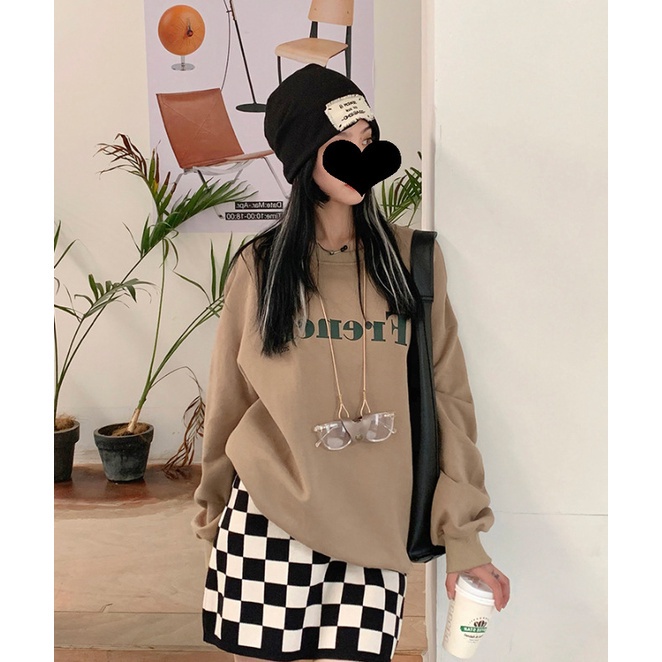 Chân váy dệt kim lưng cao dáng rộng phong cách Hàn Quốc