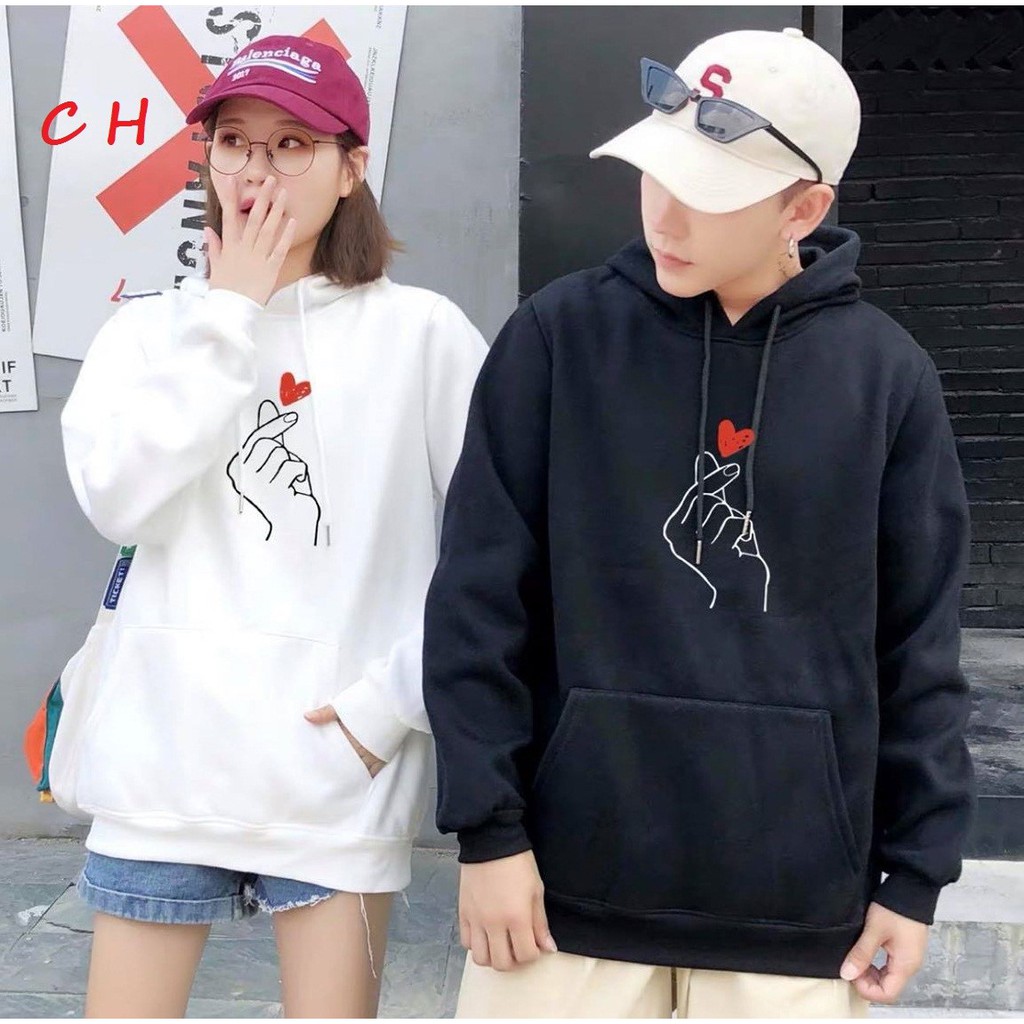 áo đôi Hodie thả tim