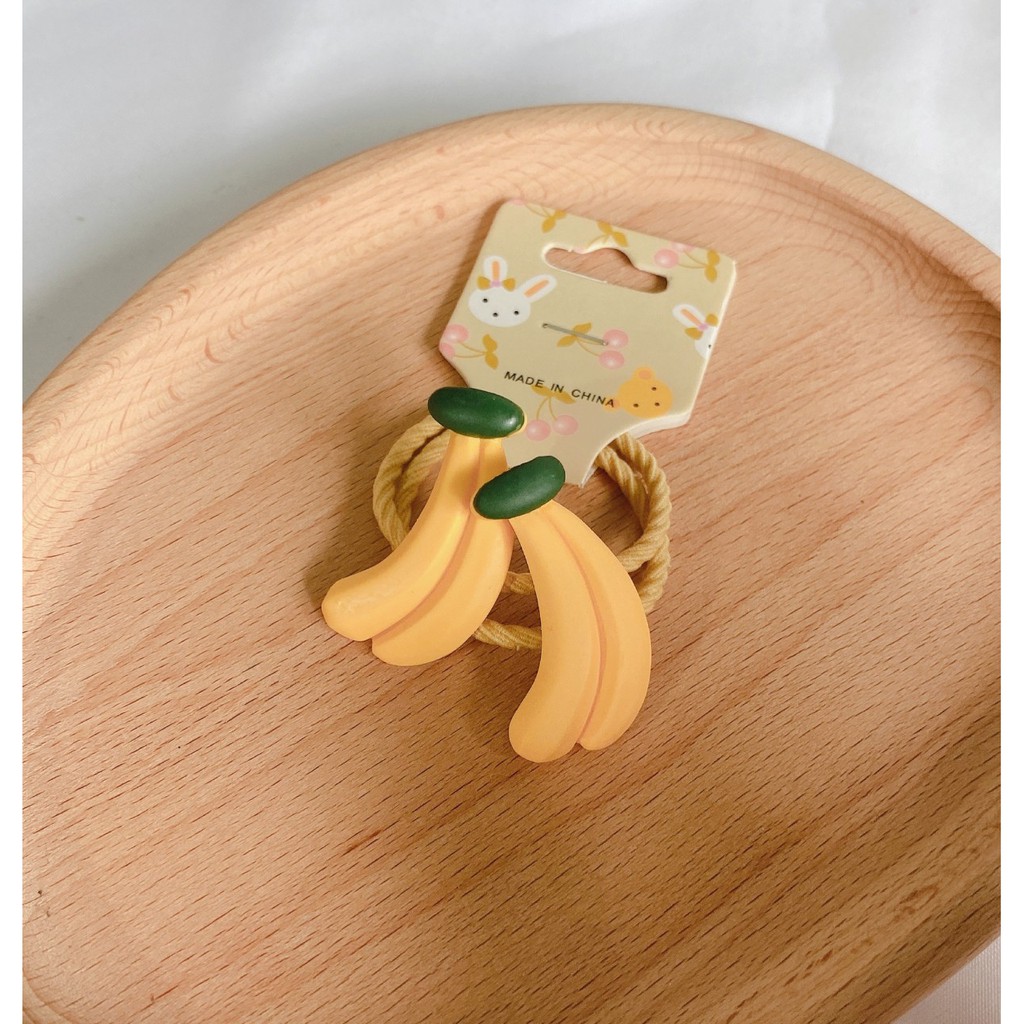 SET 2 DÂY BUỘC TÓC, CỘT TÓC CHO BÉ GÁI HÌNH TRÁI CÂY NHÁM BẢN TO