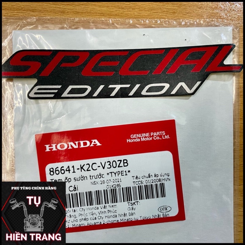 TEM CHỮ SPECIAL EDITION MÀU ĐỎ ĐEN/XÁM XANH ZIN VISION CÁ TÍNH 2021 CHÍNH HÃNG HONDA-GIÁ 1 TEM