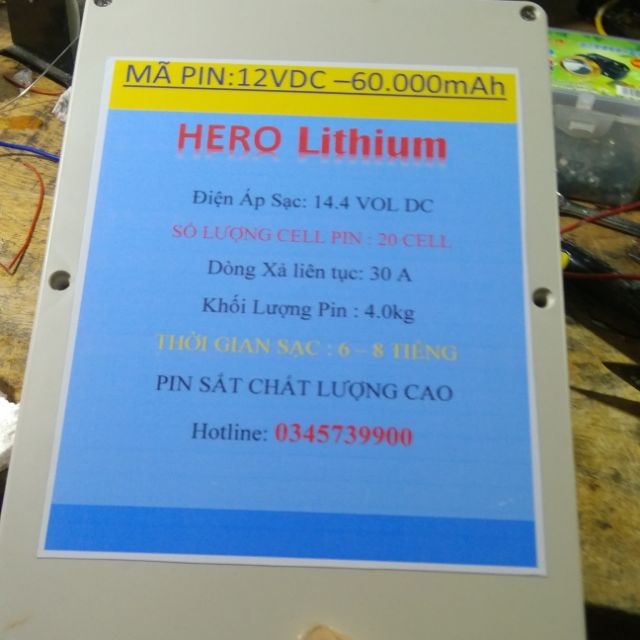 Pin lithium 12v - 60ah