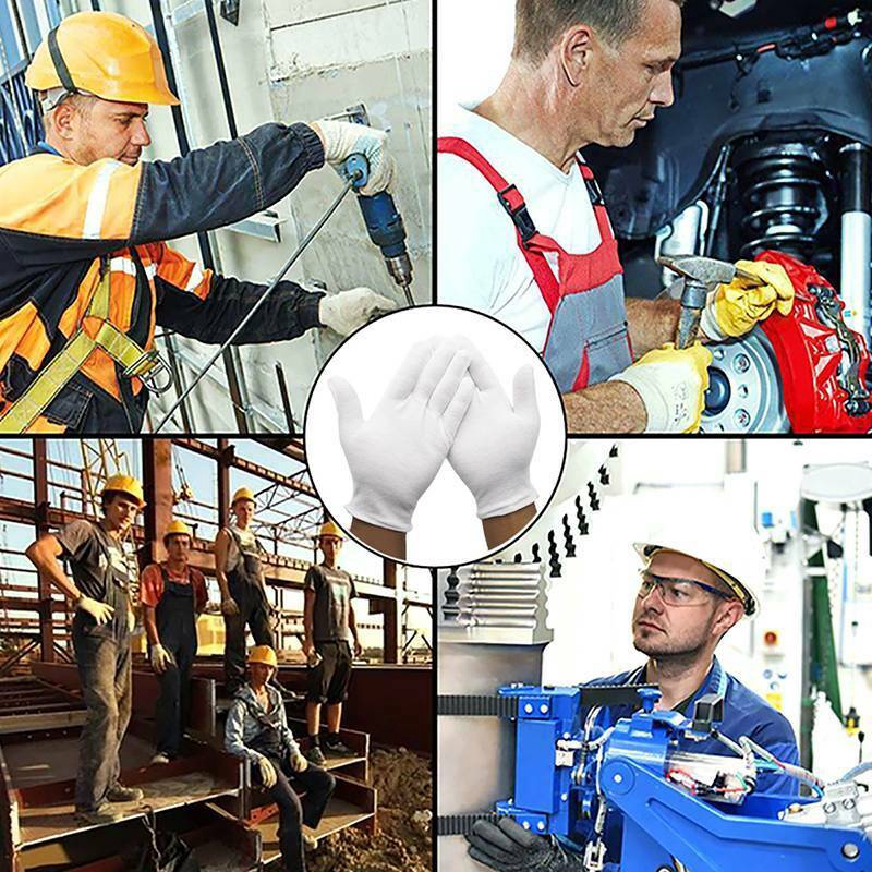 Găng tay làm vườn màu trắng bằng cotton tiện dụng