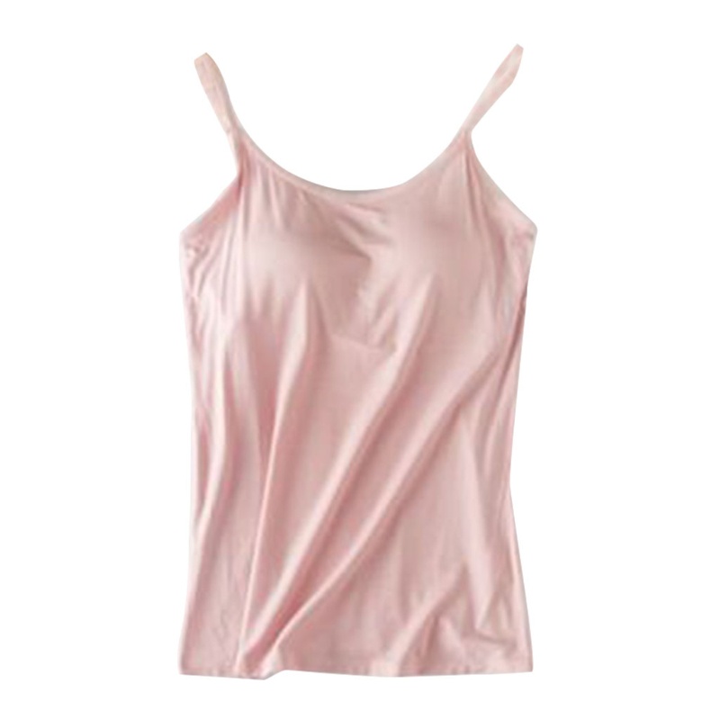 Áo Tank Top Hai Dây Có Mút Đệm Màu Sắc Thời Trang Cho Nữ