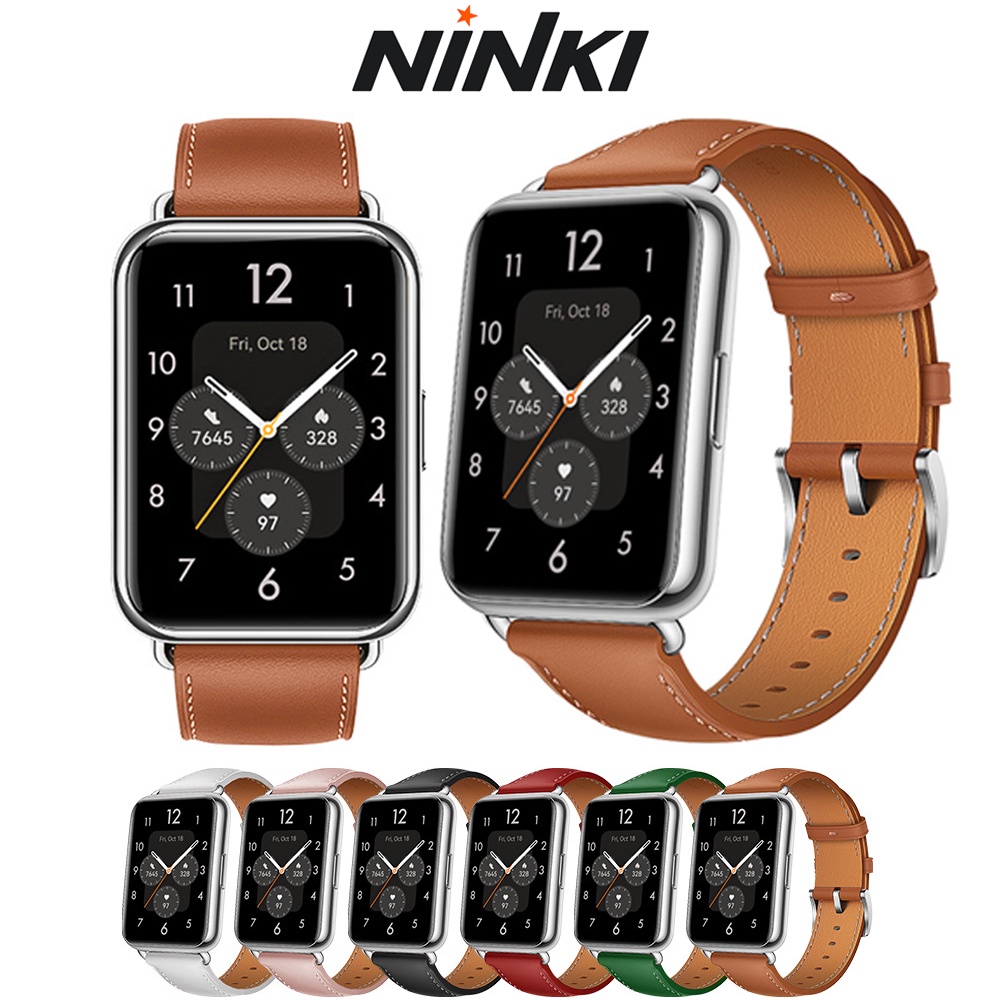 Ninki Dây Đeo Huawei Fit 2 Bằng Da Thật Có Thể Điều Chỉnh Cho Đồng Hồ Thông Minh Huawei Fit 2 2022,Genuine Leather Strap Adjustable Bracelet Band for Huawei Fit 2 Smart Watch