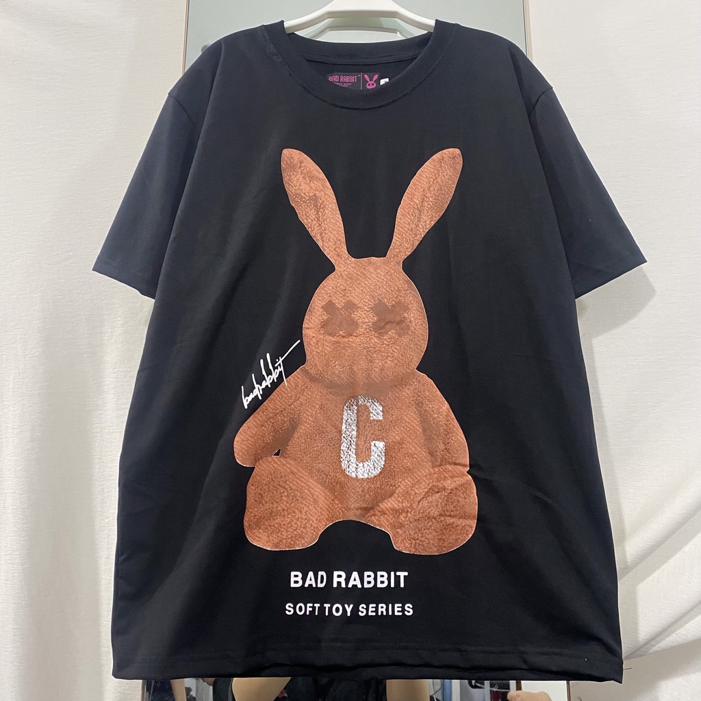 Áo thun tay lỡ YAYSHOP unisex nam nữ form rộng vải cotton mềm mịn thỏ nâu