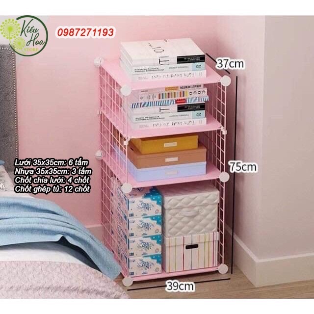 🍃 KỆ LƯỚI SẮT / THÉP TĨNH ĐIỆN LẮP GHÉP ĐA NĂNG, TỦ TAB ĐẦU GIƯỜNG MINI SIÊU ĐẸP