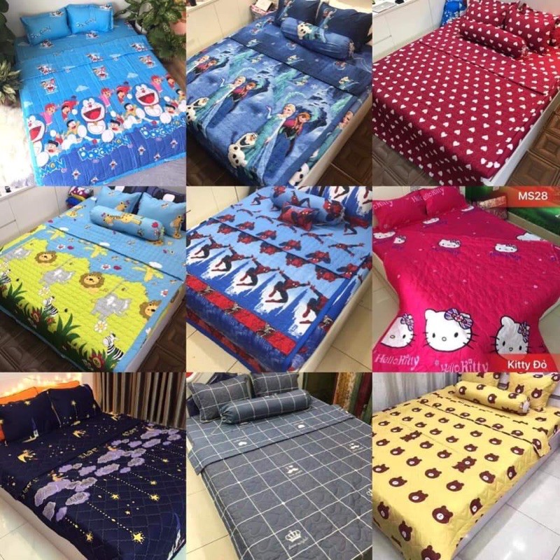 Set ga gối chăn hè Cotton poly 5 món mới nhất. Được chọn mẫu