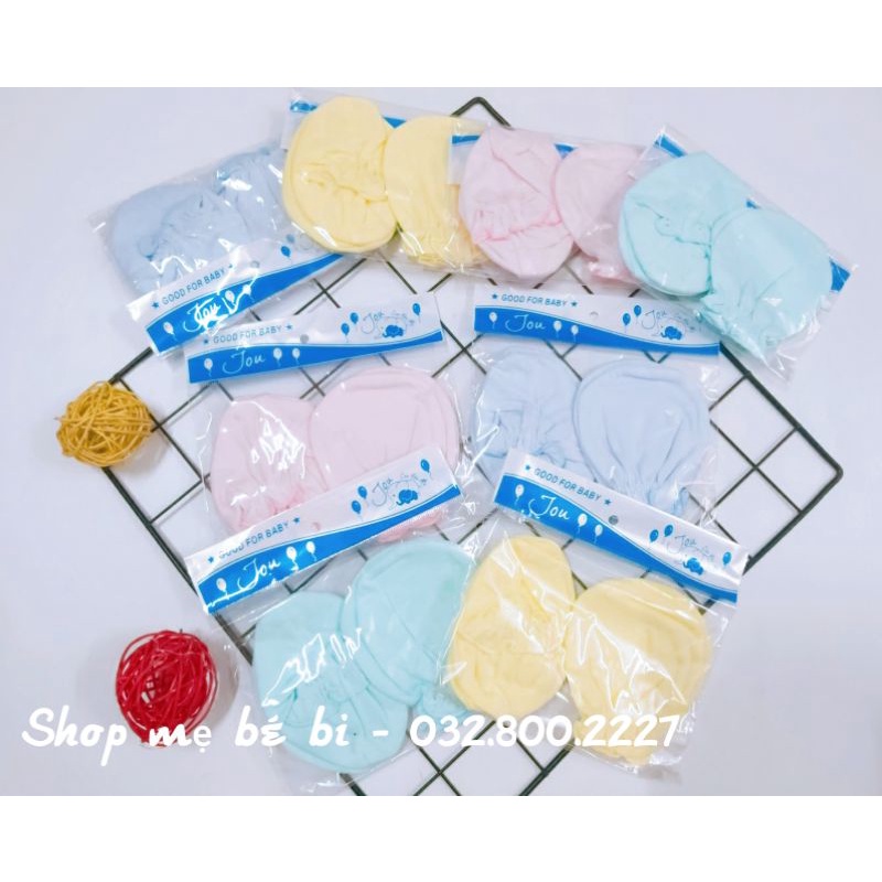 Bao Tay Chân Jou baby chất liệu cotton mềm mịn Cho Bé Sơ Sinh