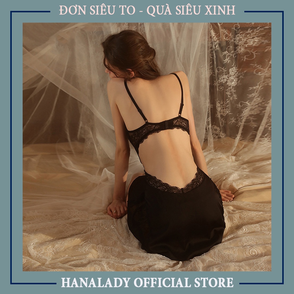 Váy ngủ gợi cảm có mút ngực đầm ngủ phối ren quyên rũ tinh tế V513