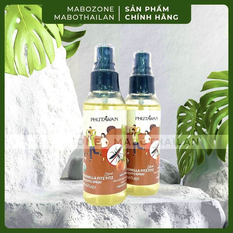 Xịt chống muỗi Citronella Phutawan Thái Lan 100ml - An toàn cho bé & phụ nữ có thai.