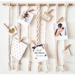 [Giá Ưu Đãi] Macrame Đan Dây Trang Trí Treo Ảnh - Tặng kèm 10 kẹp gỗ