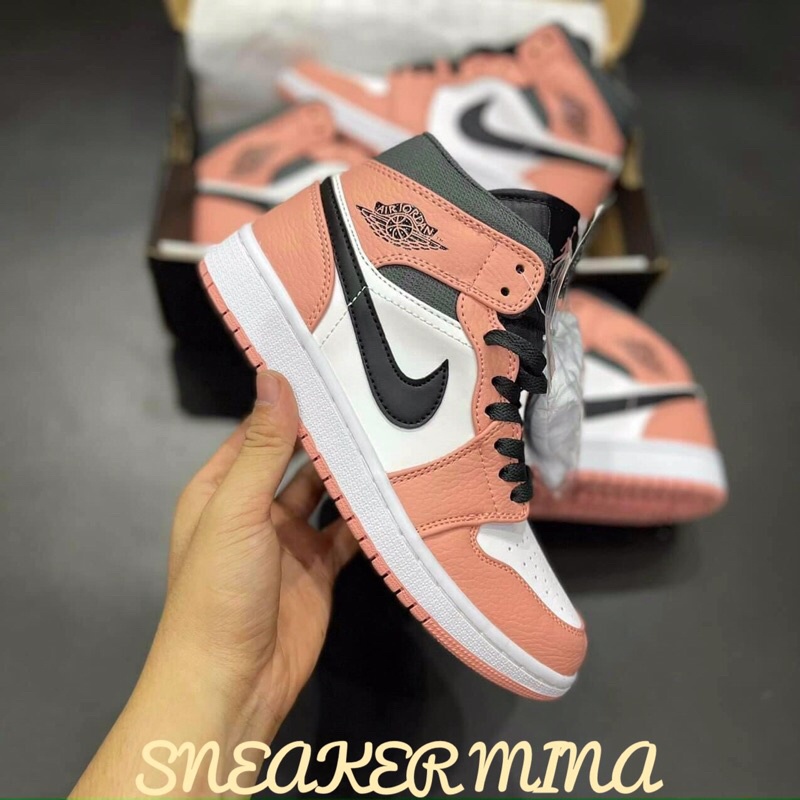 Jordan hồng cam 11  ,  Giày jd1 hồng cao cổ thể thao nam nữ sneaker full box