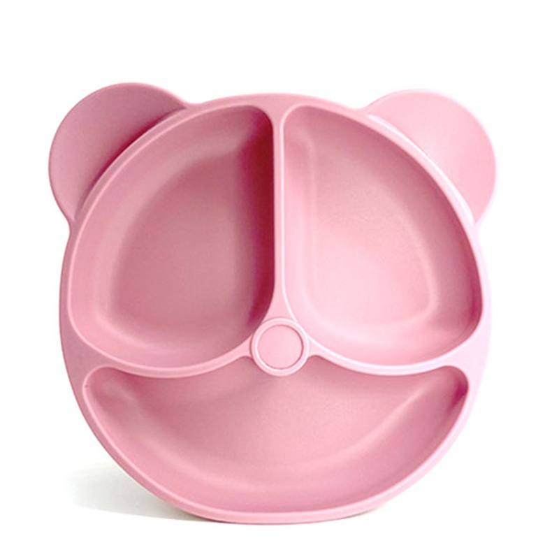 Đĩa Ăn Chia Ngăn Hình Gấu Bằng Silicone Dành Cho Bé