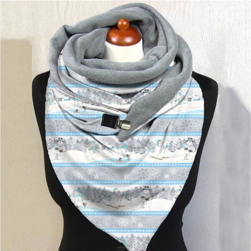 Khăn Choàng Cổ Giữ Ấm Mùa Đông Họa Tiết Giáng Sinh