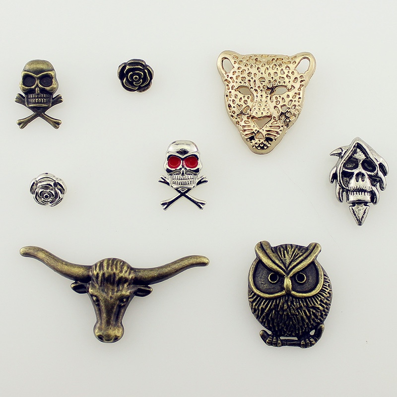Đinh Tán Hình Đầu Lâu Động Vật Bằng Da Phong Cách Punk Rock Trang Trí Đồ Thủ Công/Đi Club