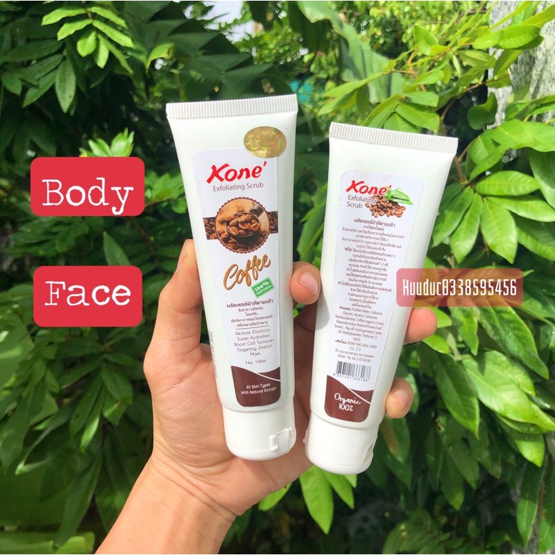 Tẩy tế bào Kone Coffe, Cho Face và Body