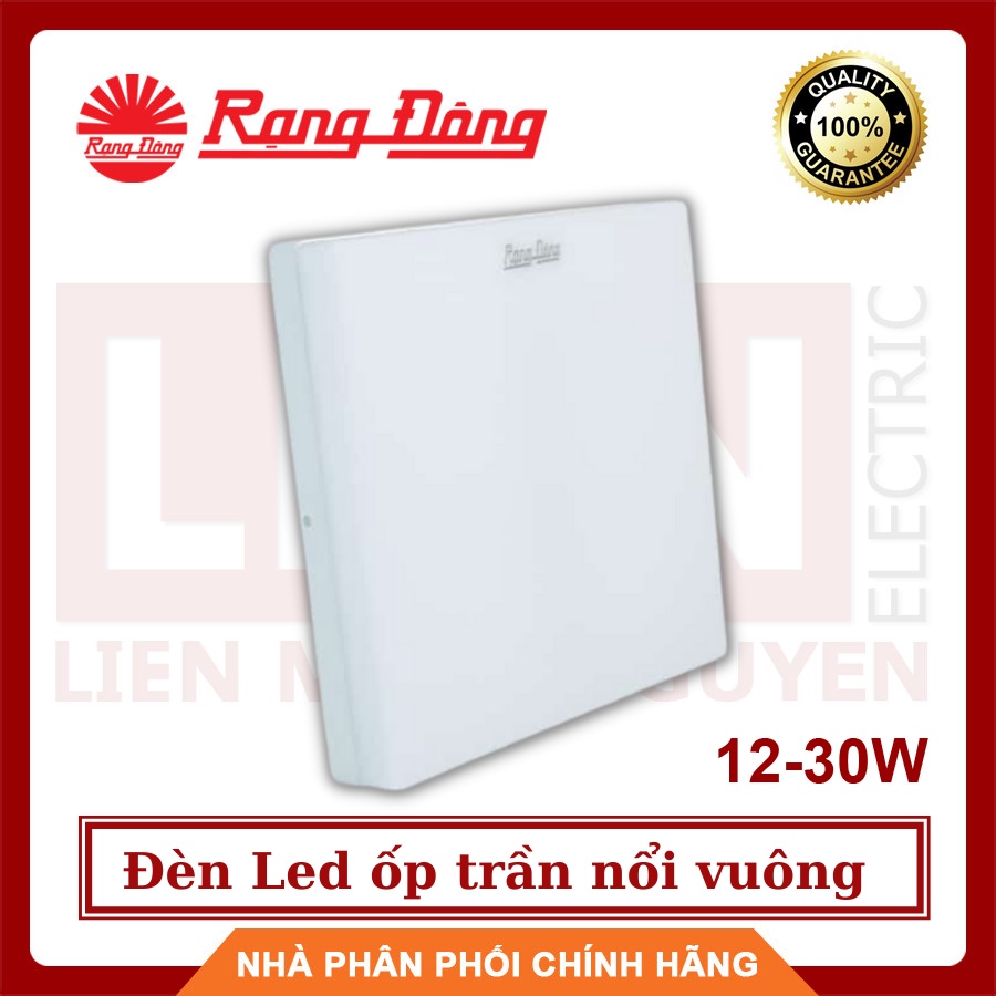 Rạng Đông, BH 2 năm, Đèn Led ốp trần nổi vuông tràn viền 30W, 24W, 18W, 15W, 12W hàng Việt Nam - Chất lượng cao