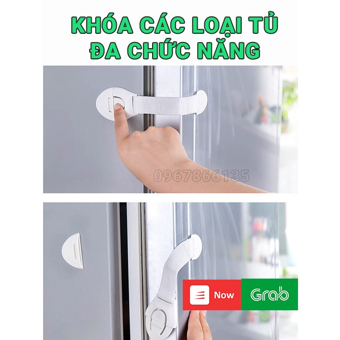 Dây khóa tủ lạnh đa năng, chốt khóa các loại tủ/ Chốt tủ an toàn cho Bé/ dây đai khóa cửa tủ lạnh (loại dây dù)