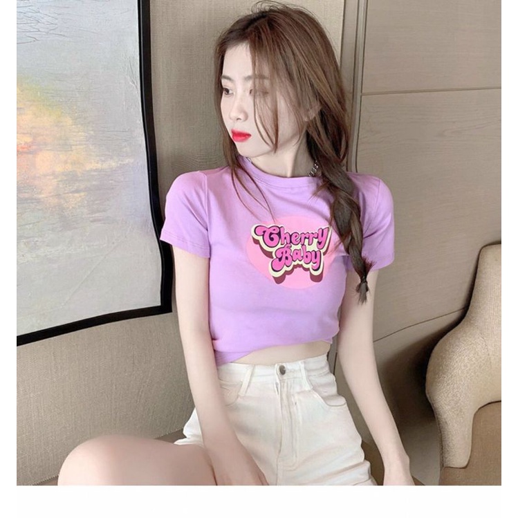 Áo thun croptop Cherry Baby