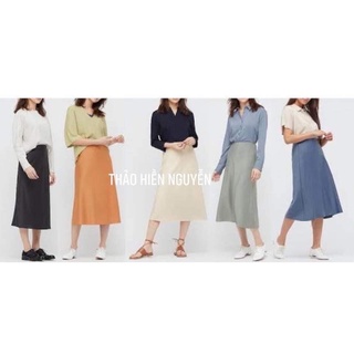 Chân váy lụa Uniqlo tag Nhật