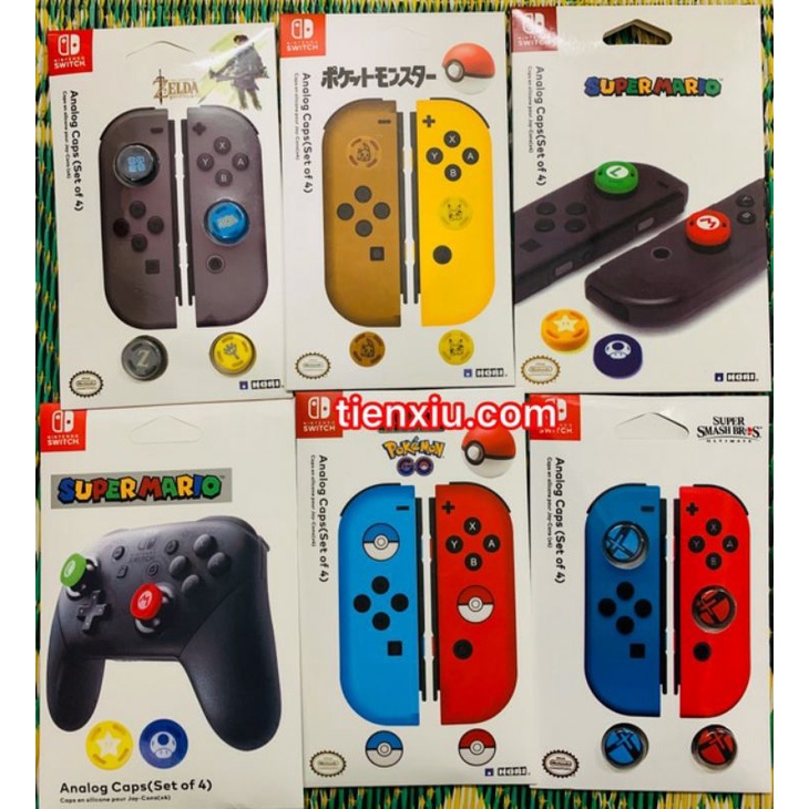 Tiến xíu Núm bọc cần Joycon Nintendo Switch 70 mẫu khác nhau đủ hình zelda mario chân gấu iine IINE