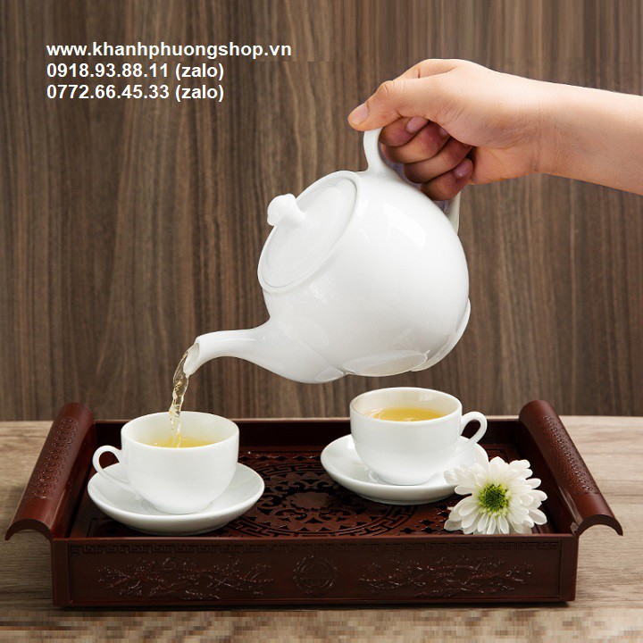 Bộ bình tách uống trà sứ minh long - bộ bình tách uống trà