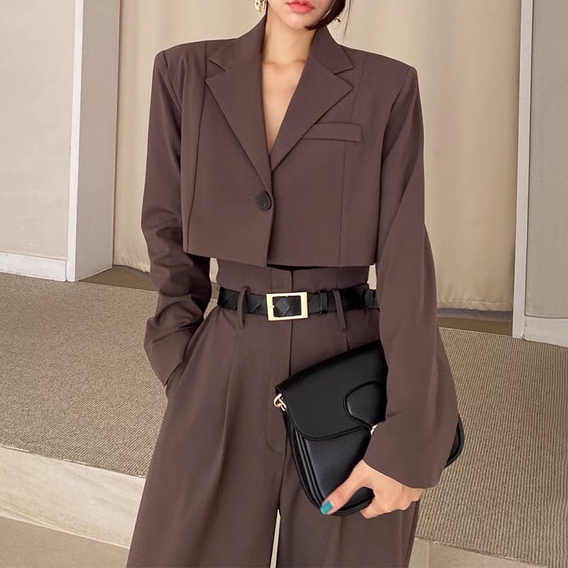 Set blazer croptop dài tay cá tính