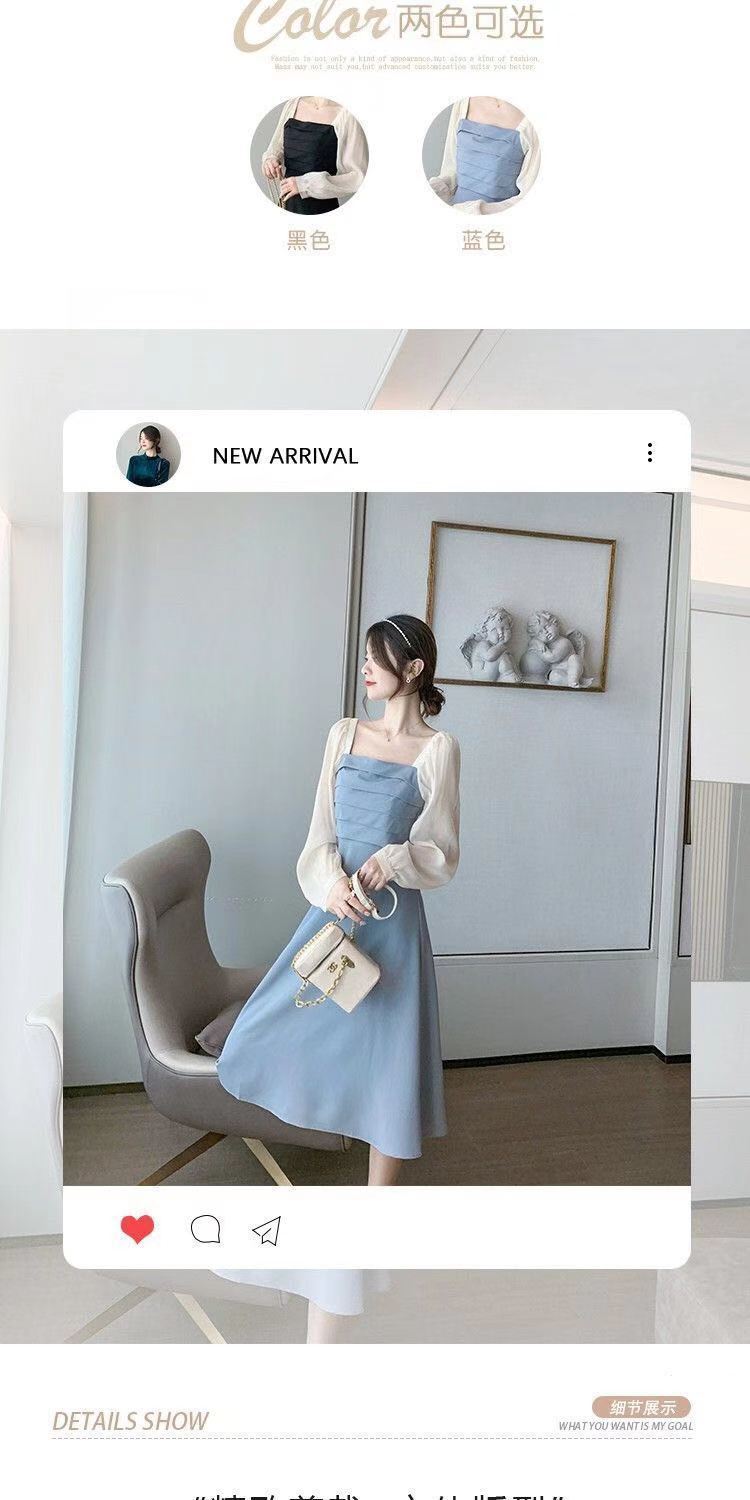 Dress2021New High-End Temperament Skirt Women's Long Sleeve Gentle Look Fairer Slimming Little Fairy Skirt Fashion | BigBuy360 - bigbuy360.vn