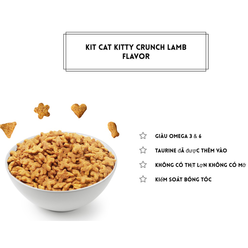 Bánh thưởng cho mèo Kit Cat kitty crunch 60g, thức ăn snack vặt huấn luyện mèo con lớn Con Mèo Xiêm