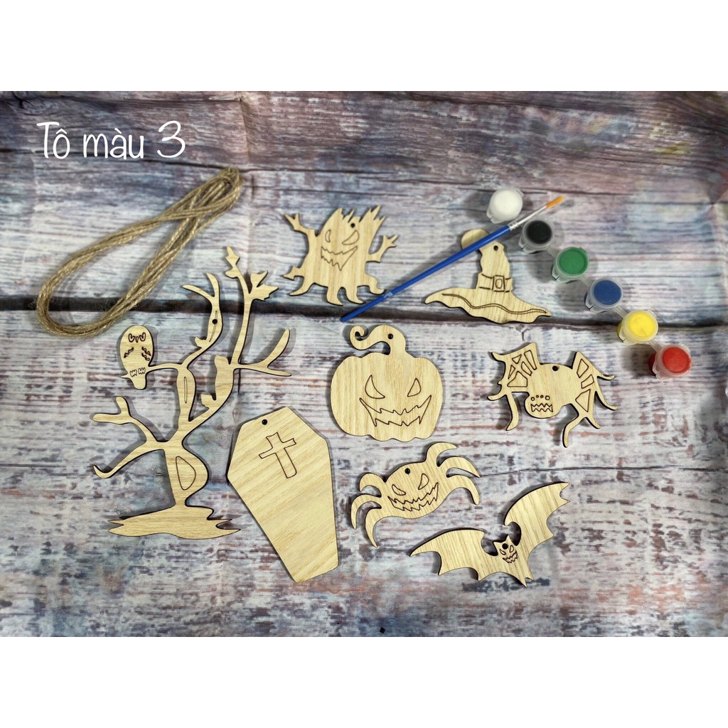 Set dây treo Halloween tặng kèm màu nước và cọ
