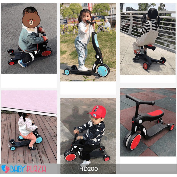 Xe đa năng trượt Scooter xe cân bằng xe đẩy cho bé 5 trong 1 Broller BABY PLAZA HD200