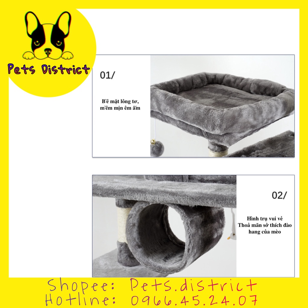 Cat tree nhà cây , bàn cào móng cho mèo giải trí vui chơi đa chức năng