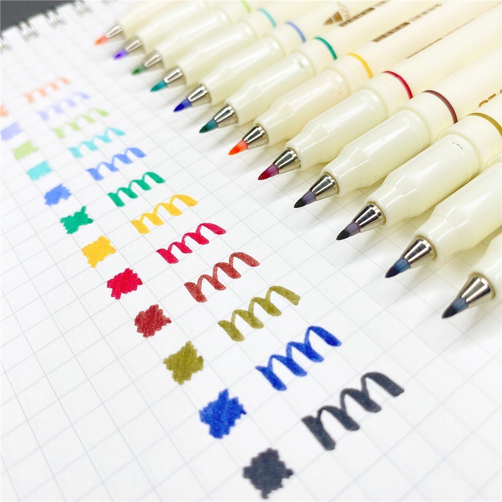 Bút viết calligraphy, brush Soft màu pastel trang trí sổ Bullet Journal - A71