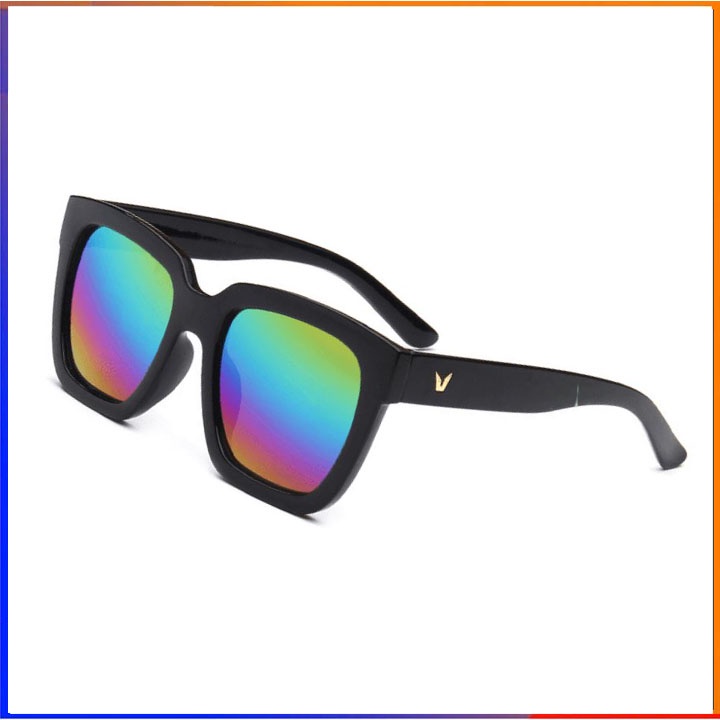 Mắt kính nam nữ chũ v hàn quốc tròng nhiều màu chống UV400