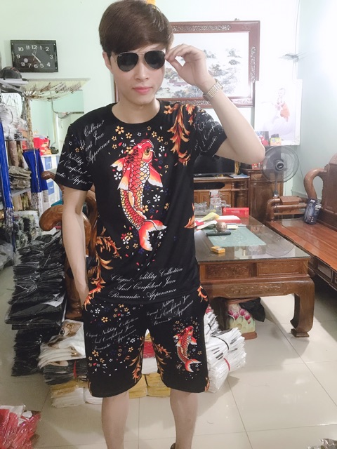 Bộ nam hè in 3D Cá Chép mã MV01 Cao Cấp ( ảnh video thật )