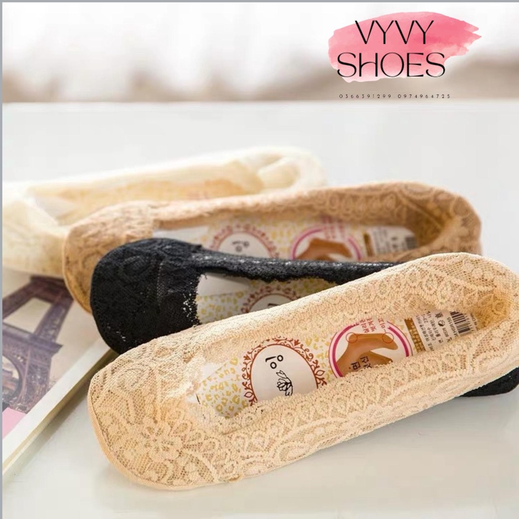 Tất vớ lòng chân nữ ren co giãn kháng khuẩn khử mùi thoáng khí, tất lưới lòng bàn chân VYVYSHOES19