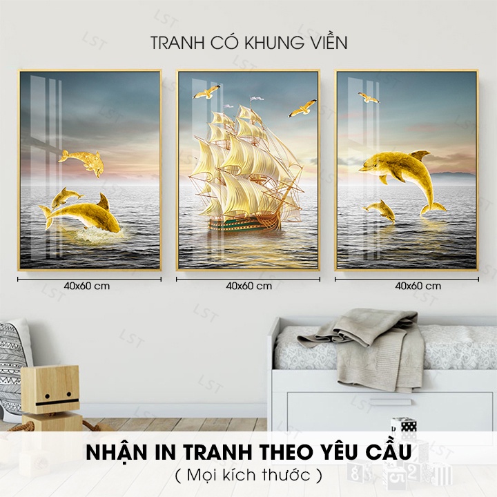 Tranh treo tường canvas có khung cao cấp, Tranh treo phòng khách, phòng ngủ, cầu thang, Tranh thuận buồm xuôi gió | LST