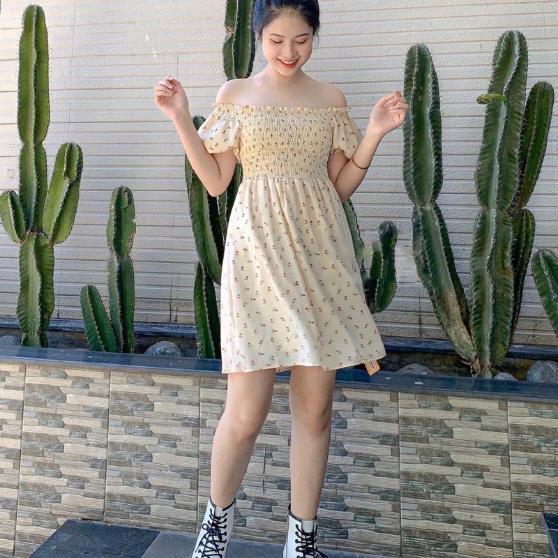 ĐẦM LỤA CỔ VUÔNG HỌA TIẾT HOA XINH DÀY DẶN KHÔNG KÉN DÁNG NHÉ JULY DRESS