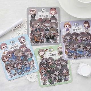 Gói 40 sticker Telado hình cô gái với trang phục mỗi ngày - 7 mẫu